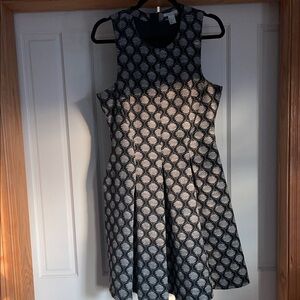 H&M Black and White Patterned Mini Dress. Size 12